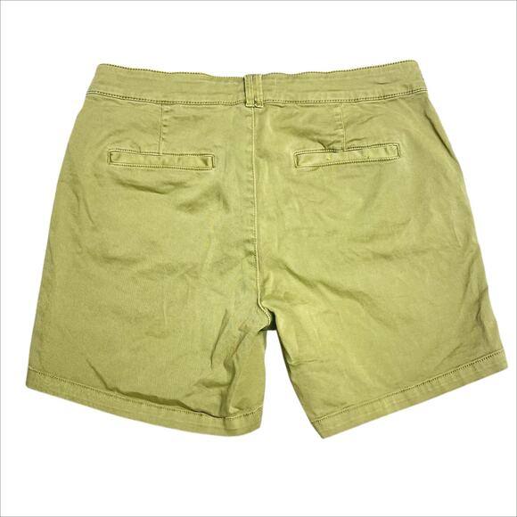 BY ANTHROPOLOGIE Mid-Rise Chino Shorts in "Holly" Light Olive Green Size 31 - Picture 6 of 8